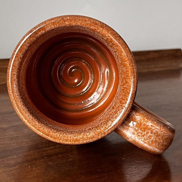 Deneen Pottery Mount Rainier National Park Belly Mug 2021 Orange 13 oz. Handmade - Picture 9 of 11